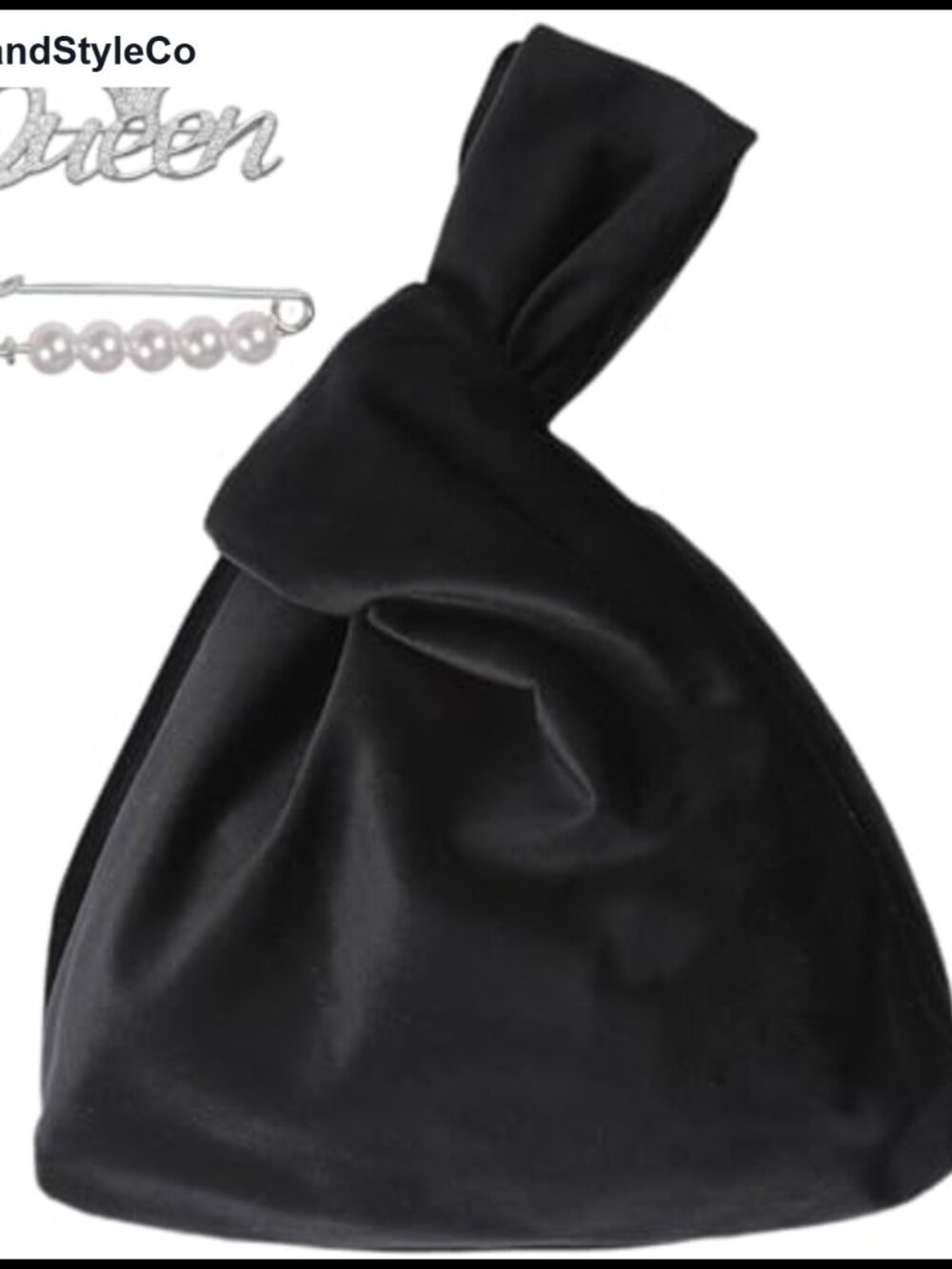 Velvet Knot Clutch Wristlet Evening Bag Wedding Prom Formal Handbag